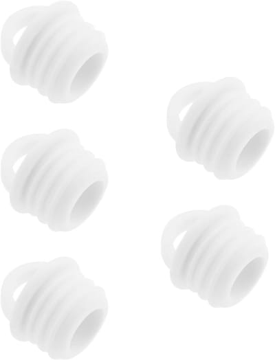 Allecto 5 Stks Mop Emmer Afvoer Plugs - Stopper 22mm Gat - Wasserij Afvoer Plug - Tubing Eindkap - Gaten Cover Plugs met Pull Ring, Wit.