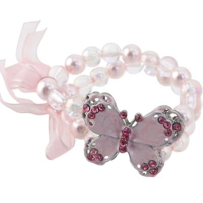 Behave - roze armband met vlinder en strik - speels - voorjaar of feest