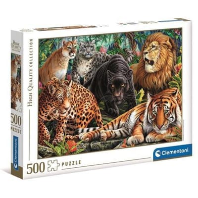 Clementoni - Puzzel - 500 Stukjes - Wilde Katachtigen - Puzzel Voor Volwassenen - High Quality Collection