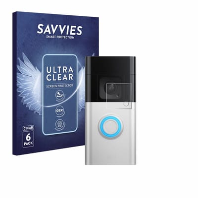 Savvies - Screenprotector voor Ring Video Doorbell Plus - Folie Beschermfolie transparant 6 Stuks