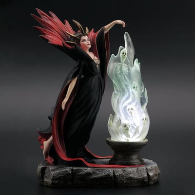 Veronese Design Beeld/figuur - Damnation door Melanie Delon LED Soul Flame - Heksenbeeld - zeer gedetailleerd - LED - (hxbxd) ca. 23,5cm x 17,2cm x 14,9cm