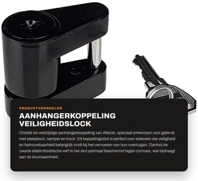 Dailygoods - Aanhangerkoppeling - Veiligheidslock - Corrosiebestendig - 1/4 inch - 3/4 inch - Geschikt voor sleepboot en camper