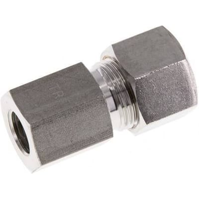 G 1/4'' x 12S RVS Rechte Knelfitting 630 Bar DIN 2353 - FL2S-FO-ST-014G-12-S
