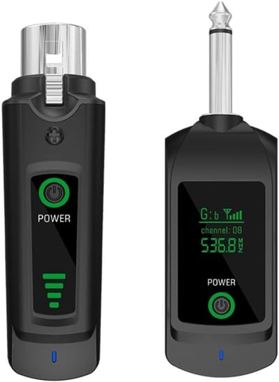 Draadloos Microfoonsysteem - XLR Zender Ontvanger - Podium Optredens - 2.4G Storingsvrij Signaal - 30-50 Meter Bereik - Zwart