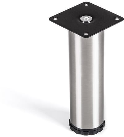 SOTECH meubelpoot Lukas, RVS geborsteld, rond, diameter: 42 mm, hoogte: 150 mm, verstelbaar