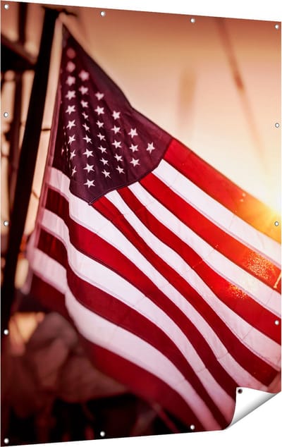 Gards Tuinposter Amerikaanse Vlag - Verenigde Staten - 120x160 cm - Tuindoek - Tuindecoratie - Wanddecoratie buiten - Tuinschilderij