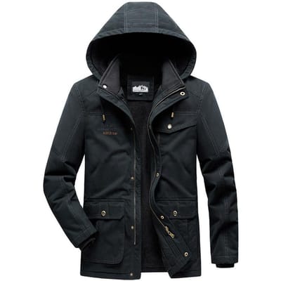 Nieuwe Herfst- en Winter Katoengevoerde Jassen voor Heren, Middellange Winterjassen, Winter Casual Katoengevoerde Jassen voor Heren in Grote Maten 4XL black