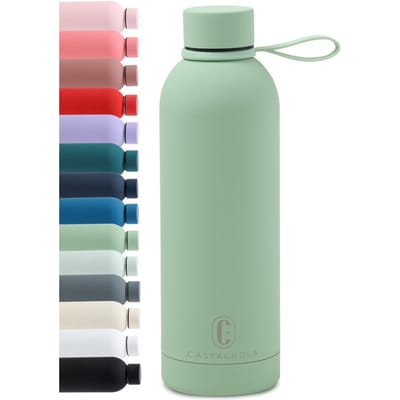Castagnola Waterfles - RVS Drinkfles 500 ML - Stalen Thermosfles - Drinkflessen voor Volwassenen - Dubbelwandig - Groen