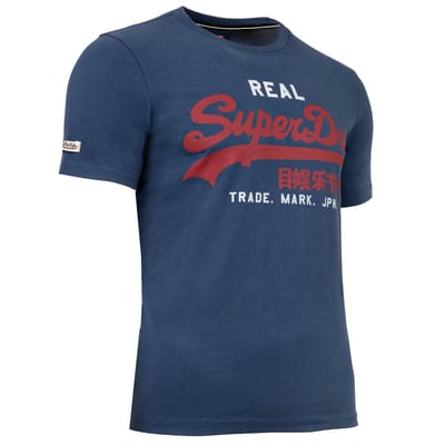 Superdry T-shirt Vl Classic Tee M1012451a Hampton Blue Mannen Maat - XXL
