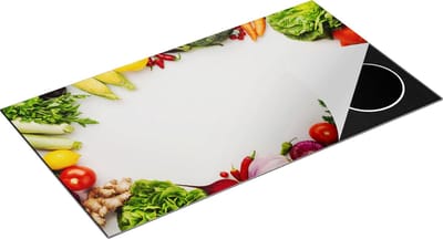 Chefcare Inductie Beschermer Groente op een Witte Achtergrond - Groentes - 95x50 cm - Afdekplaat Inductie - Kookplaat Beschermer - Inductie Mat
