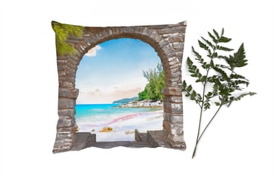 Sierkussens - Kussentjes Woonkamer - 40x40 cm - Doorkijk - Strand - Tropisch - Zomer