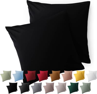 Blumtal Kussensloop Microvezel Kussenhoes 65 x 65 cm - Zwart - Set van 2