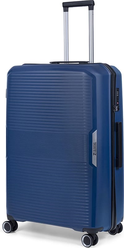 TravelZ Swinger Grote reiskoffer 78cm - Sterke Lichtgewicht Trolley 105 ltr met TSA-slot - Blauw