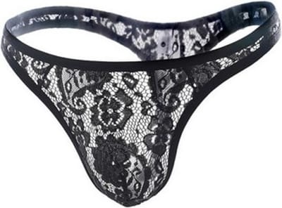 Kanten string voor heren - Zwart - Sexy ondergoed mannen maat S/M