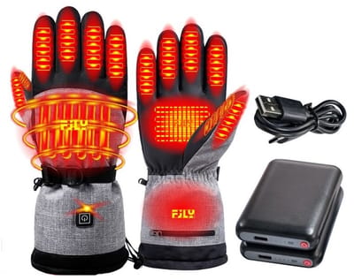 Oplaadbare verwarmde handschoenen met 2x 5000mAh batterijen - Elektrische warmhoudhandschoenen voor winterse buitenactiviteiten