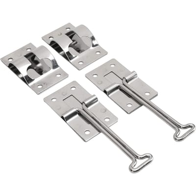 2PCS Loquet de Porte de VR Acier Inoxydable 304 Multifonctionnel Style T Butée de Porte d'Entrée Support pour Remorque de Fret Camping-Car Camion 4 4 inches