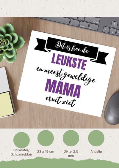 Akyol - leukste mama eruit ziet Muismat - Moeder - geweldige mama - moederdag cadeautjes - verjaardagscadeau - kado - 23 bij 19 cm
