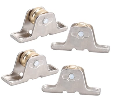 Dailygoods- Gordijnrollen 4 Stuks - Zware Spoor Rollen - Geribbelde Katrol van Metaal - Roestbestendig - Eenvoudig te Gebruiken - Geschikt voor Gordijnrails - Gordijnkatrollen