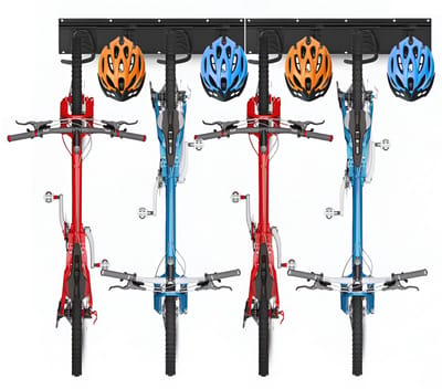 TOJ Fiets Ophangsysteem - Fietshaak - Fiets Ophangbeugel - Muurbeugel Fiets - Fietsenrek voor 4 Fietsen - Metaal - 120CM - Mat Zwart