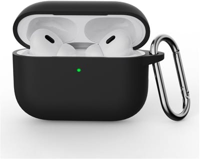 Siliconen Hoesje geschikt voor Apple AirPods Pro 3 | met Karabijnhaak | Zwart