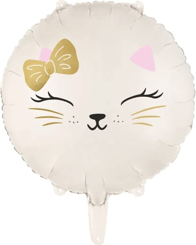 PartyDeco - Folieballon rond Kat - Versiering - Verjaardag - Poes