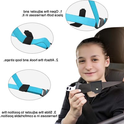 Dailygoods - Autogordel versteller, 2 PCS Premium PU lederen veiligheidsgordel clip voor auto auto comfort universele schouder nek riem versteller voor volwassenen (zwart-klevende type)