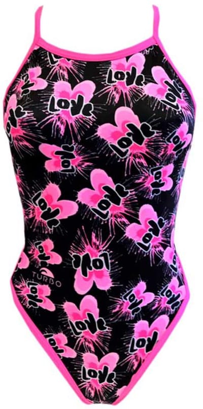 Turbo Double Heart Revolution Zwemkleding Zwart,Roze 5XL Vrouw