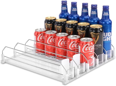 Famanu – Automatische blikjeshouder voor koelkast, zelfrollende drankdispenser voor bier- en frisdrankblikjes