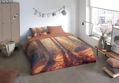 Pure dekbedovertrek bomen/ bos - 1 persoons 140x200/220 cm - Multi - Microvezel