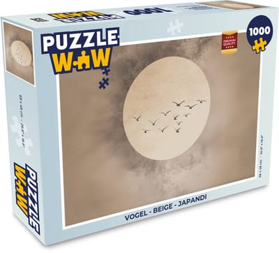 Puzzel Vogel - Beige - Japandi - Legpuzzel - Puzzel 1000 stukjes volwassenen
