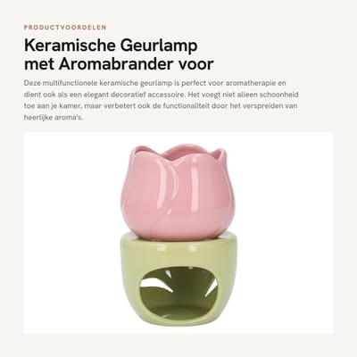 Dailygoods- Geurlamp Multifunctioneel - Aromabrander - Kaarsenhouder - Keramiek - Antislip - Compact en Draagbaar