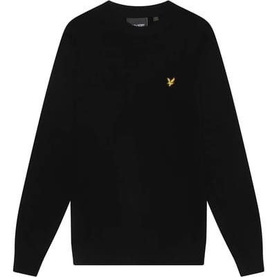 Lyle & Scott Lambswool Blend Crew Neck Jumper Truien & Vesten Heren - Sweater - Hoodie - Vest- Zwart - Maat S