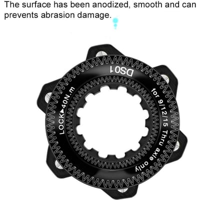 Alliage d'Aluminium Adaptateur de Centerlock 6 Trous pour Moyeu de Vélo Conversion de Moyeu Center Lock à Disque de Vélo Rotor de Frein à Disque 6 Boulons Cycle noir
