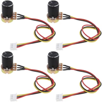 ZEYNOMAX - Verstelbare Rotary Speed Potentiometer - 4 stuks - 100Kohm - XH2.54-3P - Wasmachine Accessoires - Metaal en PVC - Geschikt voor DIY p...