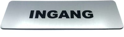 Deurbordje met tekst Ingang incl. 3M-tape plakstrip - Namengigant Deur Tekstbordje - Deur - incl. 3M-tape plakstrip - Bordje - RVS Look - 150 mm x 50 mm x 1,6 mm - 5 jaar Garantie