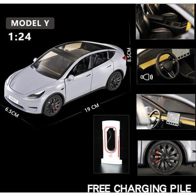 1:24 Model Y Premium Elektrische Crossover Legering Metaal Diecast Modelauto Geluid & Licht Verzamelingen Sieraden Hobby Cadeau Voor Vriend