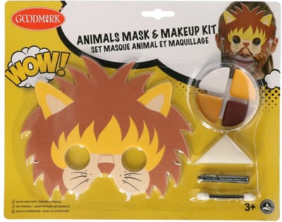Goodmark Verkleedset leeuw - masker en schmink set - kinderen - lion - leeuwenset - Carnaval - dieren