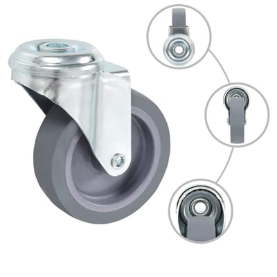 vidaXL - 16 - st - Zwenkwielen - met - boutgaten - 75 - mm