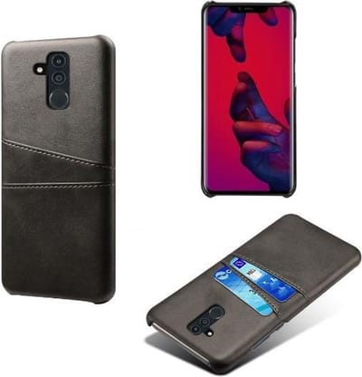 Back Cover met Opbergvakjes + PET Screenprotector voor Huawei Mate 20 Lite_ Zwart