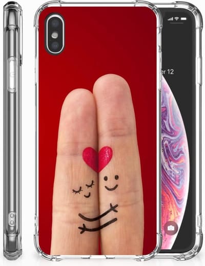 Apple iPhone Xs Max Anti Shock Bumper Case Liefde - Origineel Romantisch Cadeau