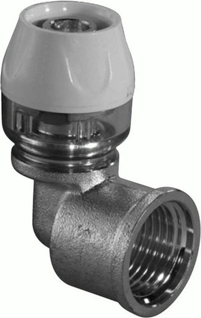 Uponor RTM Overgangsknie 90° Bocht – 20 mm x 3/4" Binnendraad – Haakse Steekkoppeling Zonder Perstang