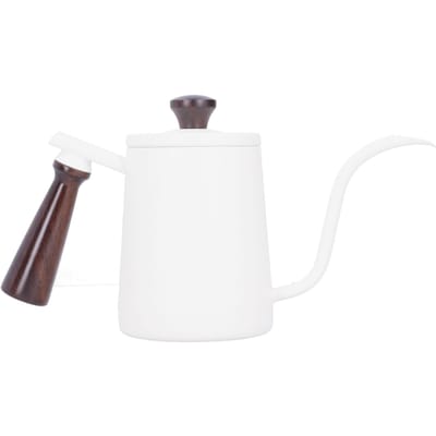 Cafetière portable en acier inoxydable avec manche en bois Bec long en col de cygne Bouilloire de café Argent 700 ml