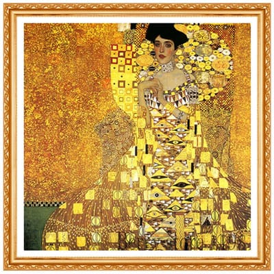 5D DIY diamant borduurwerk diamant mooie  Gustav Klimt Adele  foto diamantpasta 30x30CM yellow