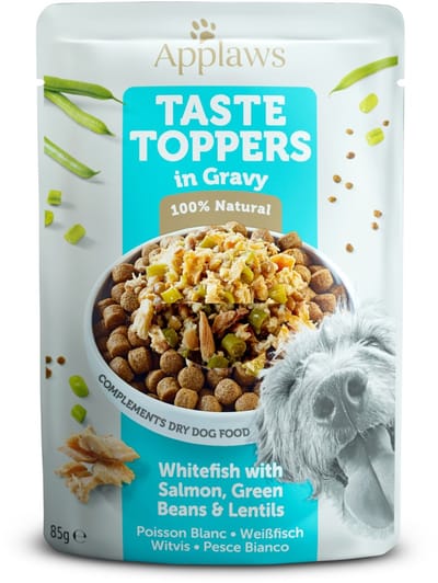 Applaws Dog Taste Toppers Witvis met zalm in jus 85 gr. - per 12 stuks