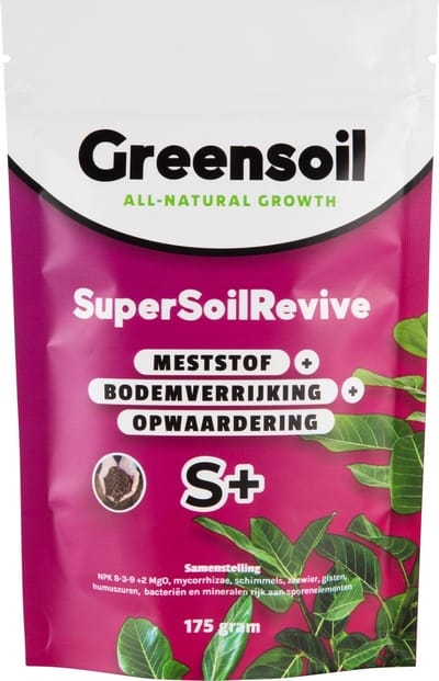 Greensoil - SuperSoilRevive - Meststoffen en Bodemverrijking + Opwaardering (pot)grond