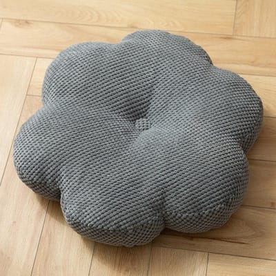 Modern Bloemen Kussen Vloerkussen Dik Rugkussen Tatami Meditatie Zitkussen Poef Voor Woonkamer Yoga Slaapkamer Bank 45x45x10cm grijs