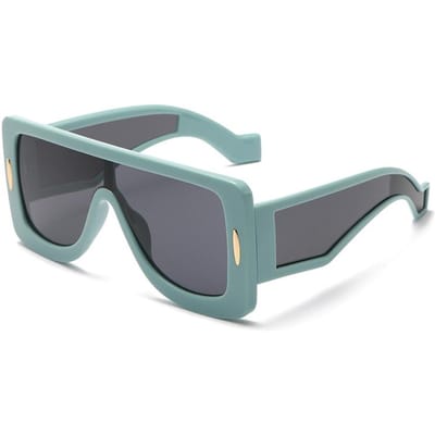 Lunettes Connectées à Monture Large Mode Lunettes de Soleil Cyberpunk pour Femme Lunettes Tendance Résistantes aux UV gray