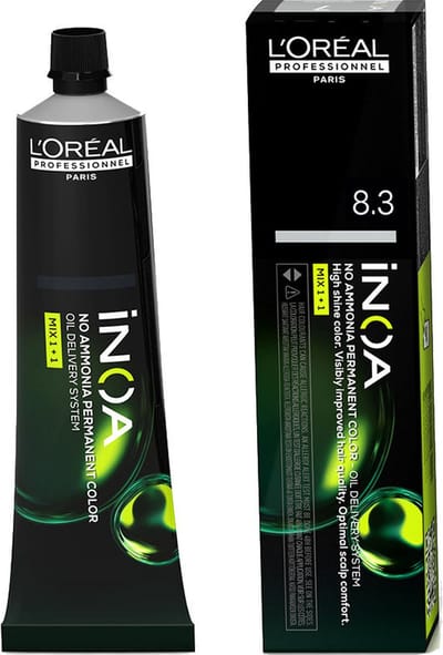 Permanente Kleur L'Oreal Professionnel Paris Inoa Color Nº 8.3 Licht Goudblond (60 g)