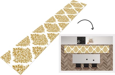 Keukenloper - Loper keuken - Vintage - Bloemen - Goud - Patronen - 300x50 cm - Keukenloper vinyl