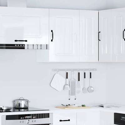 vidaXL - Keukenbovenkast - Kalmar - bewerkt - hout - hoogglans - wit
